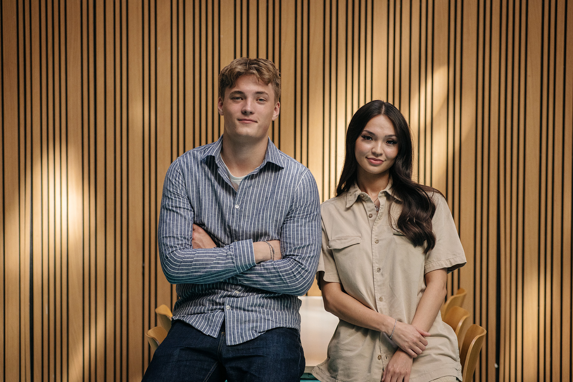 Portræt af to elever fra EUX-Gymnasiet