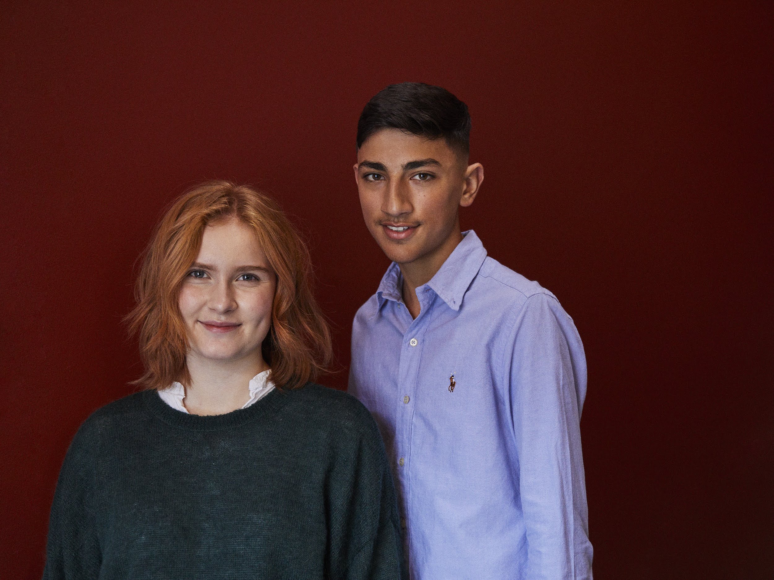 Portræt af to elever